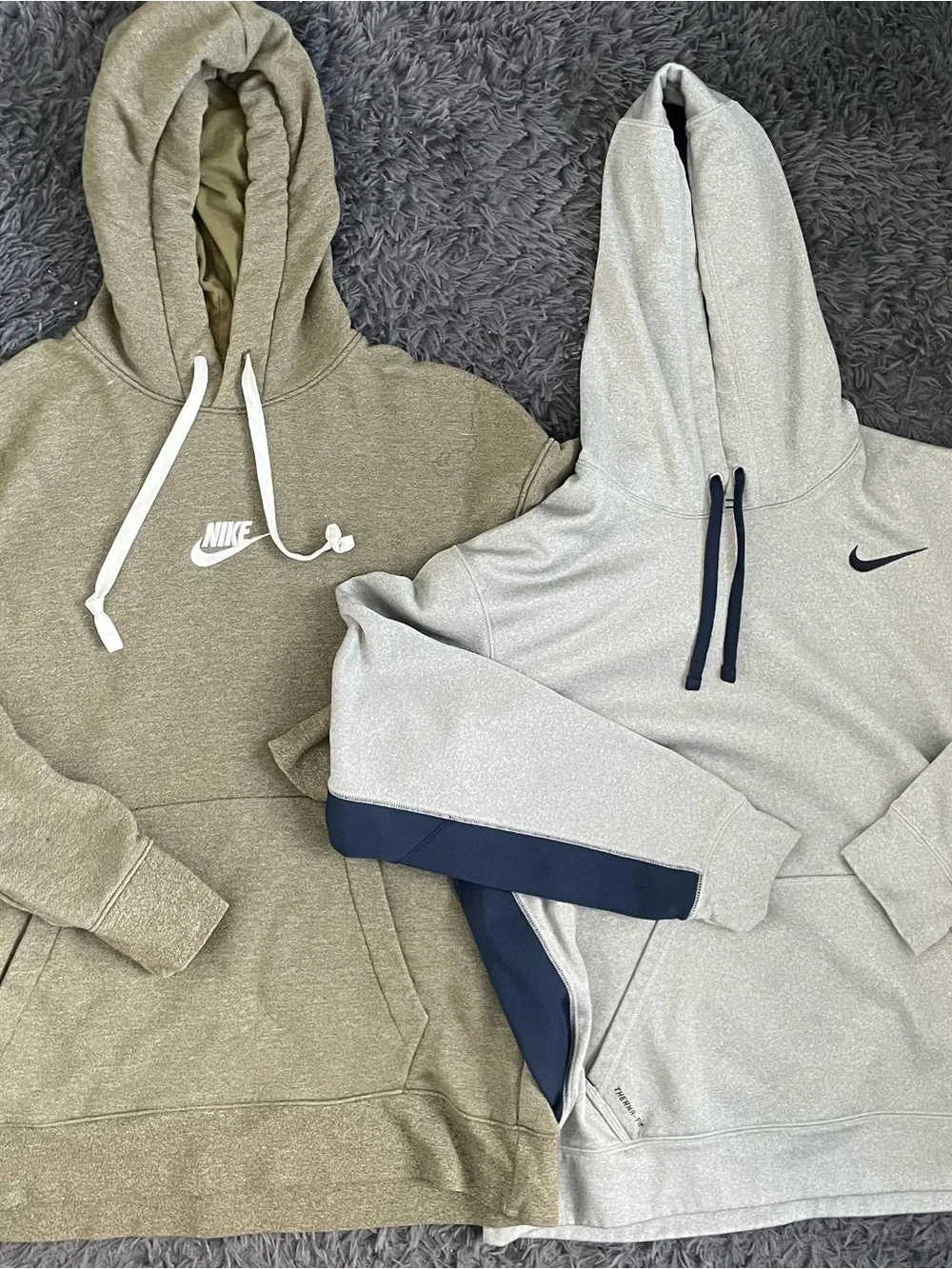 Men Size Large Nike Hoodie Sweatshirt Olive Green Grey Blue Lot Bundle